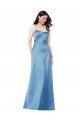 Best Crossing Strap Back Pleated Bodice Long Formal Satin Bridesmaid Dress / Prom Dress Sydney