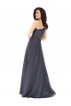 Best Rouched One Shoulder Floor Length Formal Satin Bridesmaid Dress / Prom Dress with Bow Sydney
