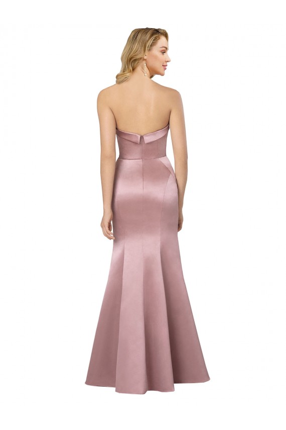 Best Old Hollywood-Inspired Strapless Formal Satin Bridesmaid Dress / Prom Dress Sydney