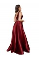 Best Sleeveless Deep V-Neck A-Line Formal Satin Bridesmaid Dress / Prom Dress with Pockets Sydney
