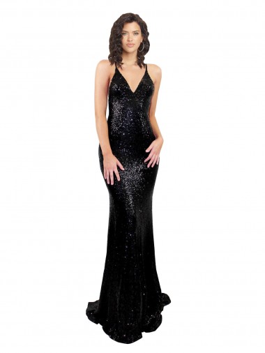 Best Sleek Fishtail Shaped Open Back Formal Sequin Bridesmaid Dress / Prom Dress Sydney