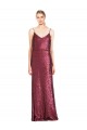 Best High Neck Halter Long Slim Formal Sequin Bridesmaid Dress / Prom Dress with V-Neck and Blouson Bodice Sydney