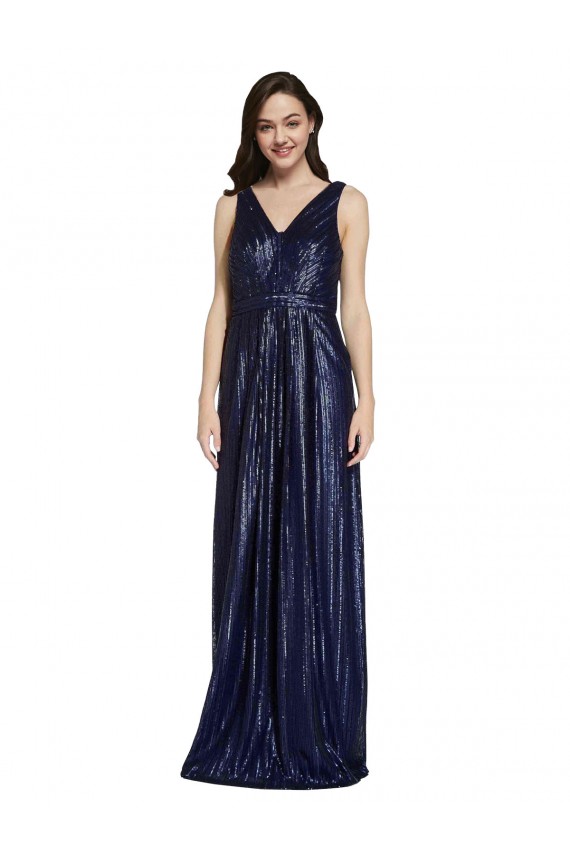 Best Long V-Neck Sparking Formal Sequin Bridesmaid Dress / Prom Dress with Low V-Back Sydney