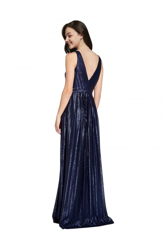 Best Long V-Neck Sparking Formal Sequin Bridesmaid Dress / Prom Dress with Low V-Back Sydney