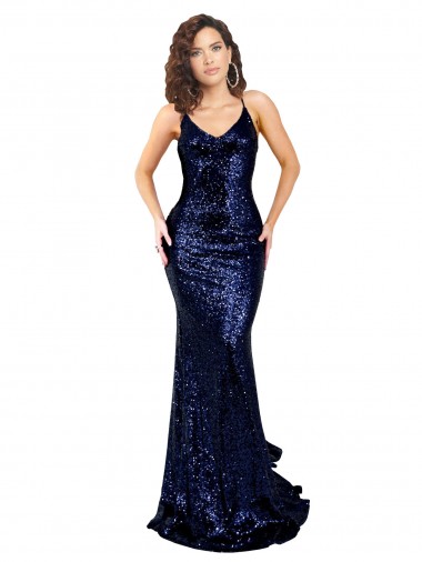 Best Mermaid V-Neck Low Back Long Formal Sequin Bridesmaid Dress / Prom Dress Sydney