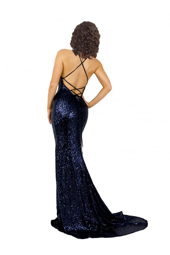 Best Mermaid V-Neck Low Back Long Formal Sequin Bridesmaid Dress / Prom Dress Sydney