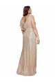 Best Deep V-Neck Sleeveless Sparkling Formal Sequin Bridesmaid Dress / Prom Dress with Draped Cowl Back Sydney