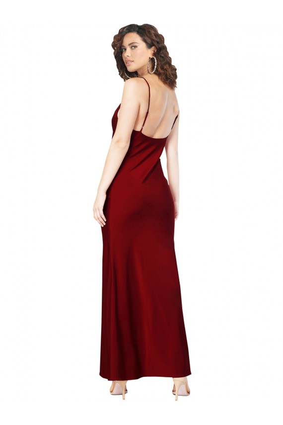 Best Cowl Neck Low Back Formal Silky Satin Bridesmaid Dress / Prom Dress with Thin Back Straps Sydney