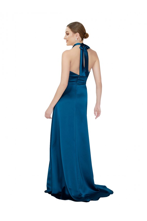 Best Halter Neck Formal Silky Satin Bridesmaid Dress / Prom Dress Sydney