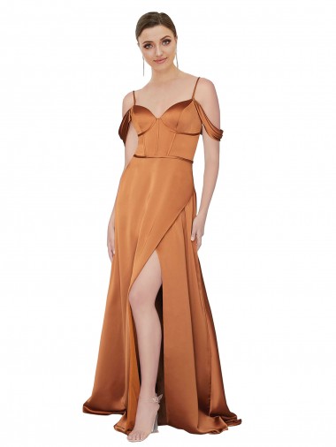Best Formal Silky Satin Bridesmaid Dress / Prom Dress with Bustier Bodice Sydney