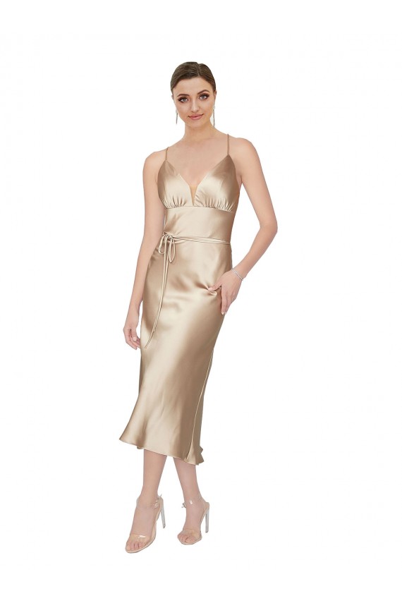 Best Empire Waist Formal Silky Satin Cocktail Midi Bridesmaid Dress / Prom Dress Sydney
