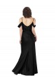 Best Off the Shoulder Sleeves Formal Silky Satin Bridesmaid Dress / Prom Dress with Skirt Slit Sydney