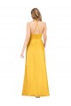 Best Halter A-Line Formal Silky Satin Bridesmaid Dress / Prom Dress with V-Neckline and Slit Sydney