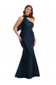 Best Scarf Neck One Shoulder Formal Silky Satin Mermaid Bridesmaid Dress / Prom Dress with Front Slit Sydney