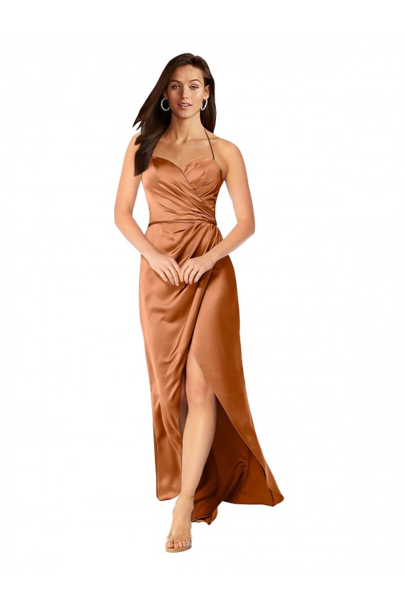 Best Faux-Wrap Skirt Formal Silky Satin Bridesmaid Dress / Prom Dress Sydney