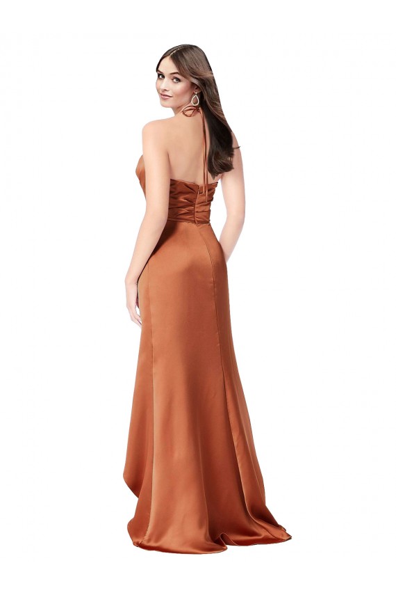 Best Faux-Wrap Skirt Formal Silky Satin Bridesmaid Dress / Prom Dress Sydney
