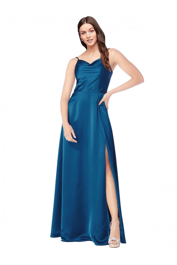 Best Cowl Neck Salky Satin Bridesmaid Dress / Prom Dress Sydney