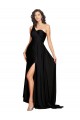 Best Floor Length One Shoulder Formal Silky Satin Bridesmaid Dress / Prom Dress with Side Slit Sydney