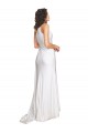 Best One Shoulder Floor Length Silky Satin Wedding Dress with Side Slit Sydney