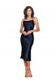 Best Cocktail Length Sleeveless Spaghetti Straps Cowl Neckline Formal Silky Satin Bridesmaid Dress / Prom Dress Sydney