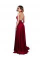 Best A-Line Halter Plunge V-Neckline Open Back Formal Spandex Bridesmaid Dress / Prom Dress with Slit Sydney