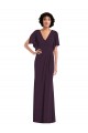 Best Faux Wrap Split Sleeves Formal Maxi Spandex Bridesmaid Dress / Prom Dress with Cascade Skirt Sydney