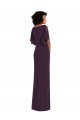 Best Faux Wrap Split Sleeves Formal Maxi Spandex Bridesmaid Dress / Prom Dress with Cascade Skirt Sydney