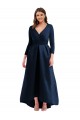 Best Long Sleeves Wrapped Formal Spandex Bridesmaid Dress / Prom Dress with High Low Full Skirt and Pockets Sydney