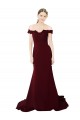 Best Full Length Off the Shoulder Formal Crepe Bridesmaid Dress / Prom Dress with Lace On Bodice and Back Sydney
