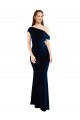 Best Draped Off the Shoulder Fitted Formal Crepe Bridesmaid Dress / Prom Dress Sydney