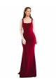 Best Square Neckline and Backline Fitted Formal Crepe Bridesmaid Dress / Prom Dress Sydney