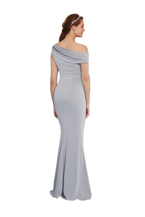 Best Off the Shoulder Asymmetrical Mermaid Formal Crepe Bridesmaid Dress / Prom Dress Sydney