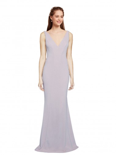 Best Cut-Out Back V-Neckline Mermaid Formal Crepe Bridesmaid Dress / Prom Dress Keyhole Back Sydney