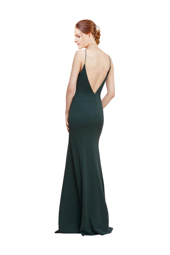 Best Deep V-Neck and Back Long Formal Crepe Bridesmaid Dress / Prom Dress Sydney