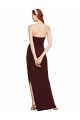 Best Twisted Strapless Keyhole Long Formal Crepe Bridesmaid Dress / Prom Dress with Slit Sydney