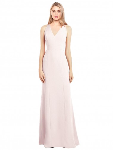 Best V-Neck Keyhole Back Crepe Trumpet Bridesmaid Dress / Prom Dress Sydney