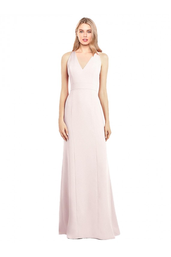 Best V-Neck Keyhole Back Crepe Trumpet Bridesmaid Dress / Prom Dress Sydney