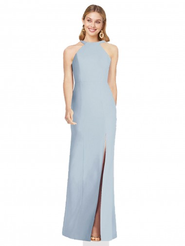 Best High Neck Backless Formal Crepe Trumpet Bridesmaid Dress Sydney