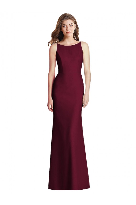 Best Open Cowl Back Bateau Neck Trumpet Bridesmaid Dress Sydney