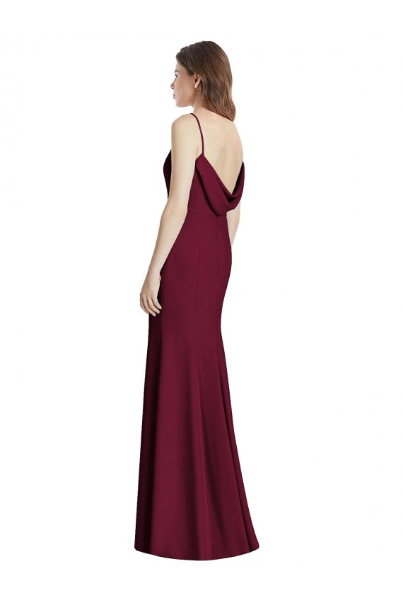 Best Open Cowl Back Bateau Neck Trumpet Bridesmaid Dress Sydney
