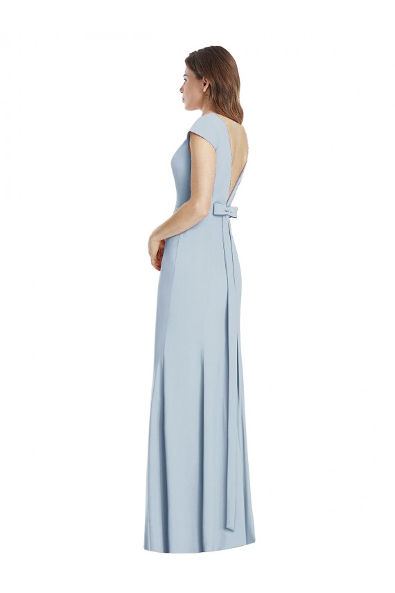 Best Bateau Neck Cap Sleeves Open Back Trumpet Bridesmaid Dress / Prom Dress Sydney