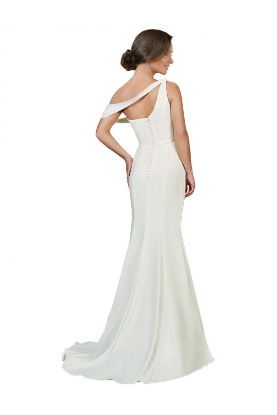 Best One Shoulder Formal Crepe Bridesmaid Dress / Prom Dress with Draped Off the Shoulder Strap Sydney
