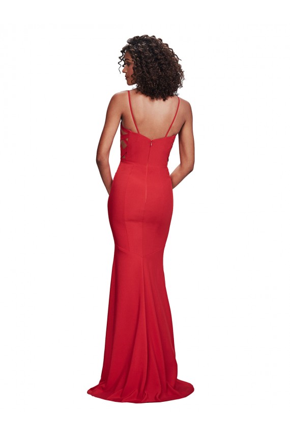 Best Spaghetti Strap Slip Neckline Formal Crepe Bridesmaid Dress / Prom Dress Sydney