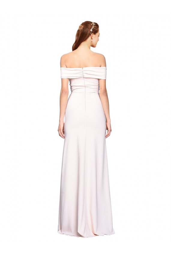 Best Criss Cross Off the Shoulder Formal Crepe Bridesmaid Dress / Prom Dress with Side Slit Sydney