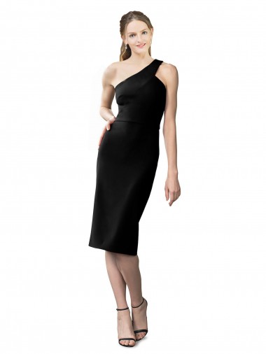 Best One Shoulder Short Formal Crepe Cocktail Length Bridesmaid Dress / Prom Homecoming Dress Sydney