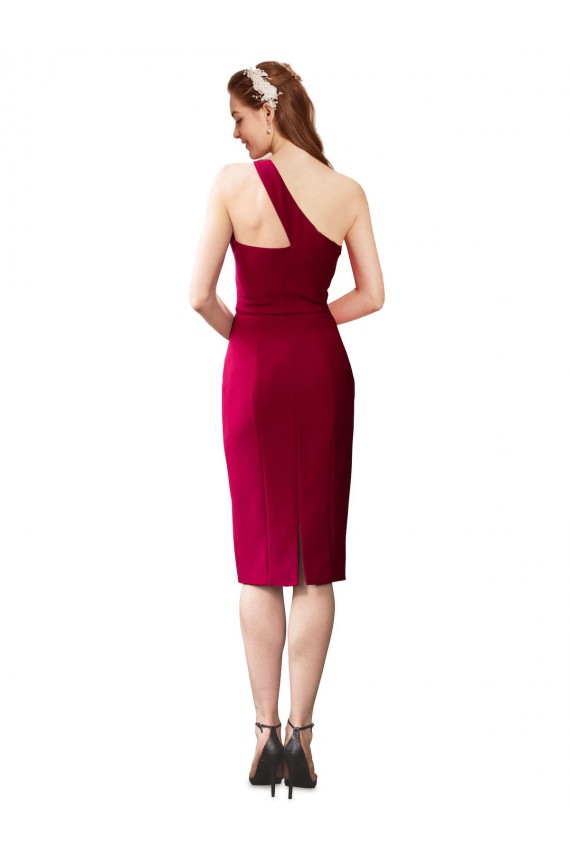 Best One Shoulder Short Formal Crepe Cocktail Length Bridesmaid Dress / Prom Homecoming Dress Sydney