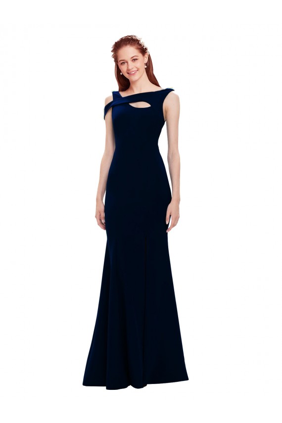 Best Sleeveless Formal Crepe Mermaid Bridesmaid Dress / Prom Dress with Side Slit Sydney