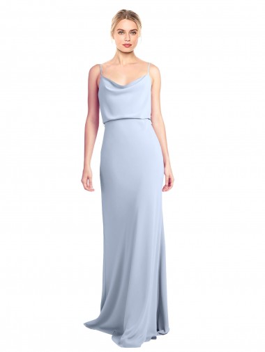 Best Feminine Cowl Neck Slim Floor Length Stretch Formal Crepe Bridesmaid Dress / Prom Dress Sydney