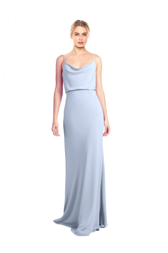 Best Feminine Cowl Neck Slim Floor Length Stretch Formal Crepe Bridesmaid Dress / Prom Dress Sydney