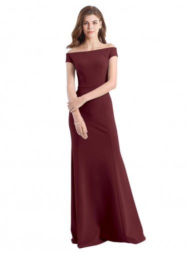Best Off the Shoulder Fit and Flare Stretch Crepe Bridesmaid Dress / Prom Dress Sydney